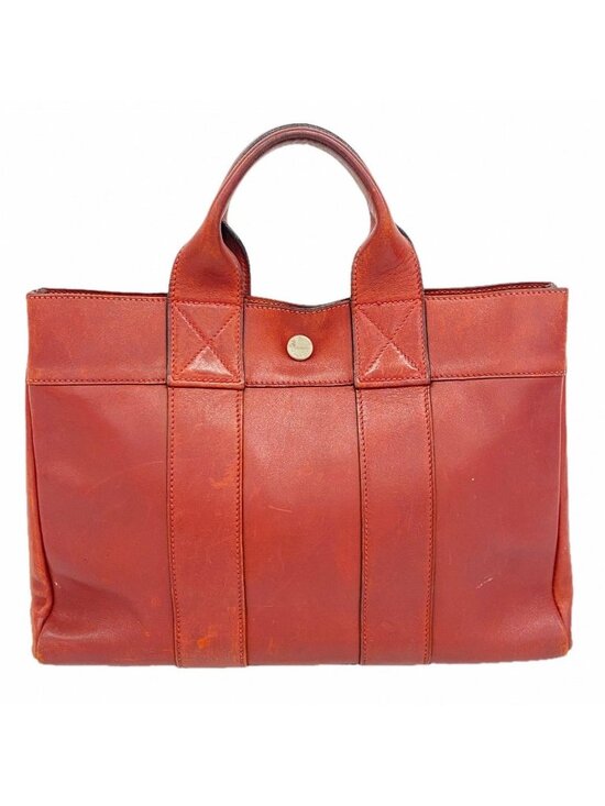 Hermes Handbags - Hermes Handbag Fourre Tout PM All Leather Red Silver
